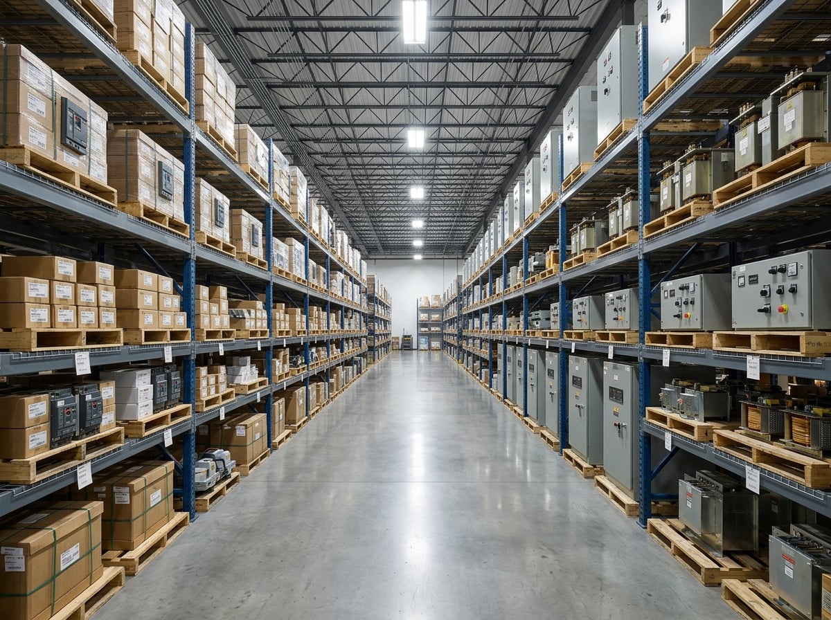 C3 Procurement warehouse stocked with electrical power equipment
